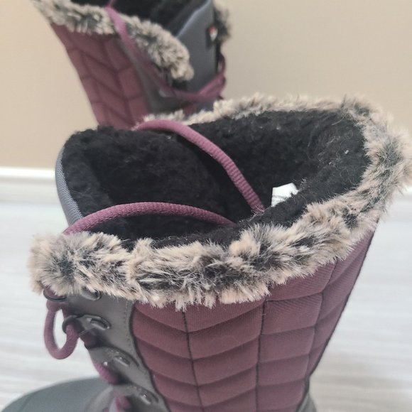 EUC Aubergine Purple & Grey WOMEN'S WINTER BOOTS with Faux Fur - Hardly worn! - Picture 3 of 6